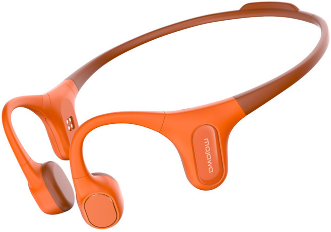 모자와 런플러스 스포츠 오픈이어 IP68 2M 방수 32GB 블루투스 골전도 이어폰 M2101 오렌지 10시간