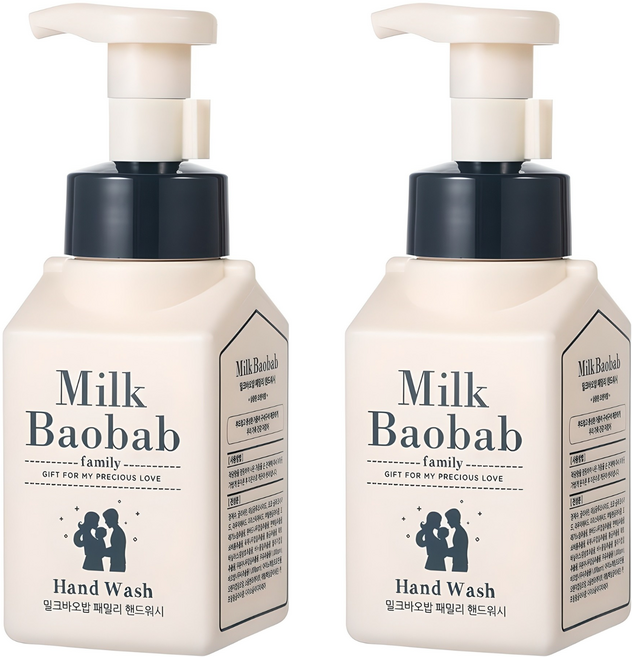 밀크바오밥 패밀리 핸드워시, 상큼한 오렌지껍질향, 300ml, 2개