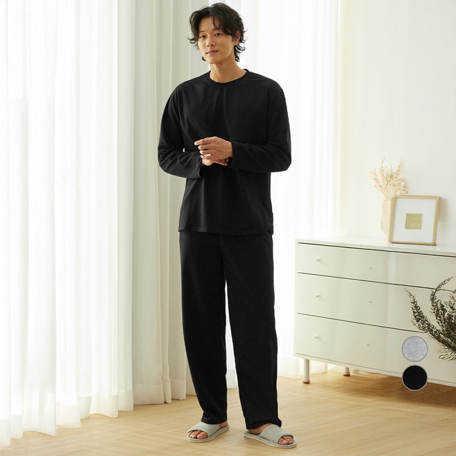 캐럿 남성용 데일리 홈웨어 긴팔티 + 긴바지 상하의 세트