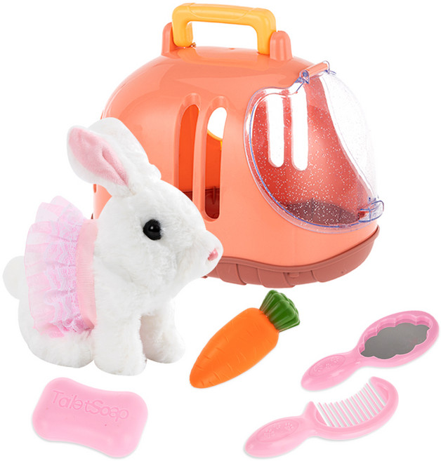 키저스 움직이는 헬로 미니펫 아기토끼 작동동물인형, 18cm, 1개