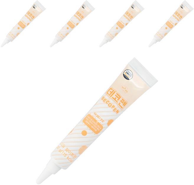 디유 초코 데코펜 화이트, 20g, 5개