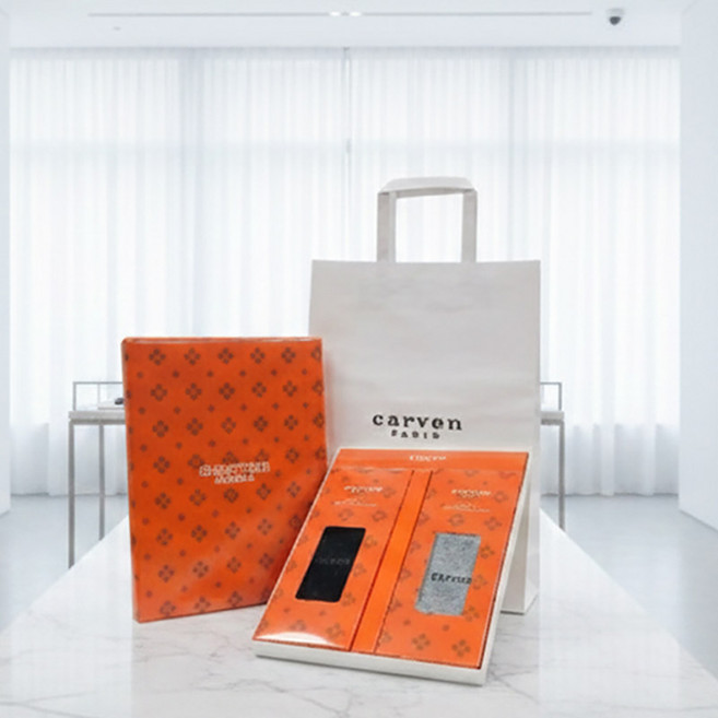 까르뱅 프리미엄 중목 양말 2족 선물세트 + 쇼핑백 + 박스포장