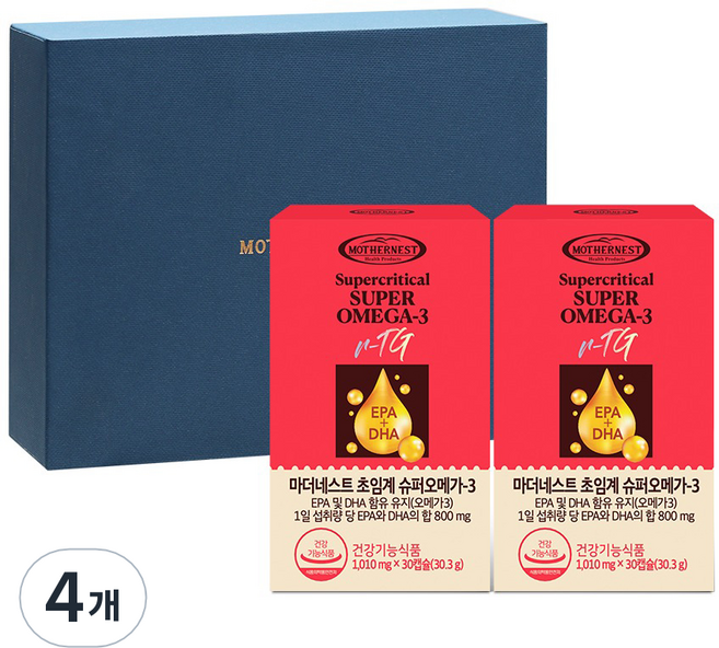 마더네스트 초임계 알티지 슈퍼 오메가 3 선물세트, 4개, 30정