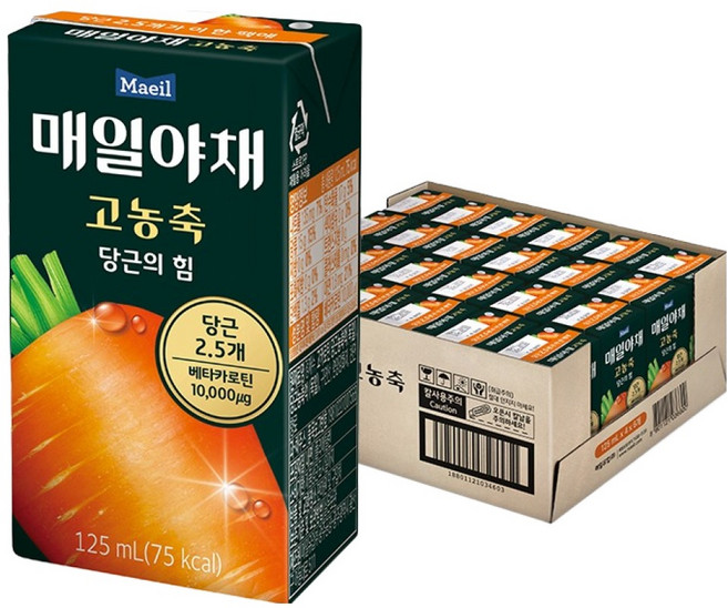 매일야채 고농축 주스 당근의 힘, 125ml, 24개