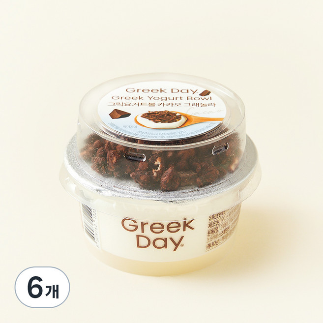 그릭데이 그릭요거트볼 카카오그래놀라, 90g, 6개