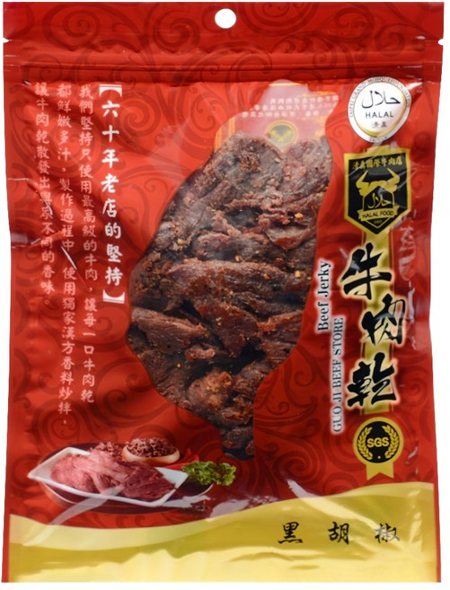 清真國際牛肉店 牛肉乾 黑胡椒, 180g, 1包