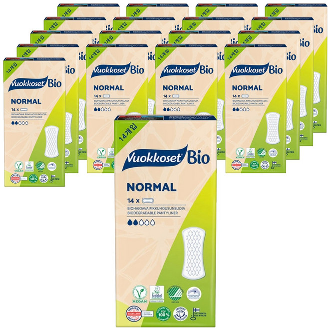 [비건라이프] 뷰코셋 바이오 팬티라이너, 일반, 14개입, 18개