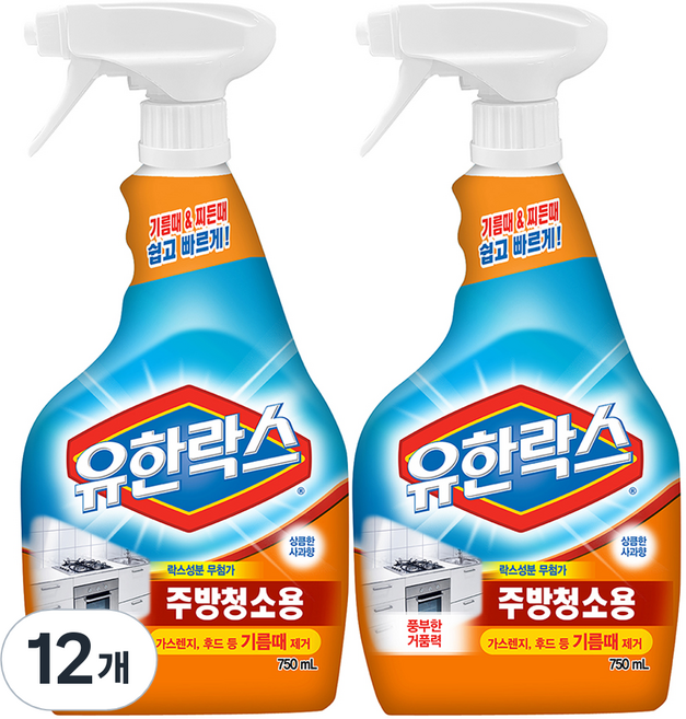 유한락스 주방청소용, 750ml, 12개