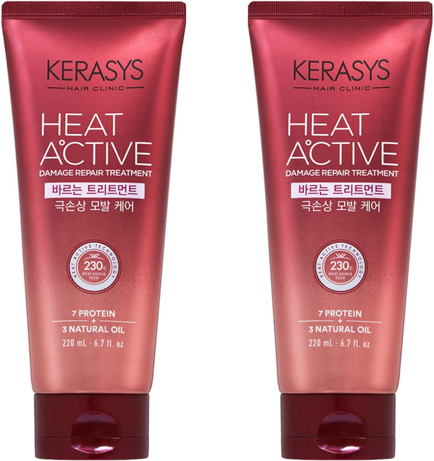 케라시스 히트 액티브 극손상 헤어 바르는 트리트먼트, 220ml, 2개