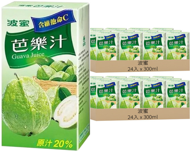 波蜜 含C芭樂汁, 300ml, 48入