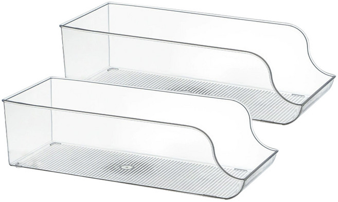 코지웰 냉장고 정리 용기 음료 수납 트레이, 2개, 투명