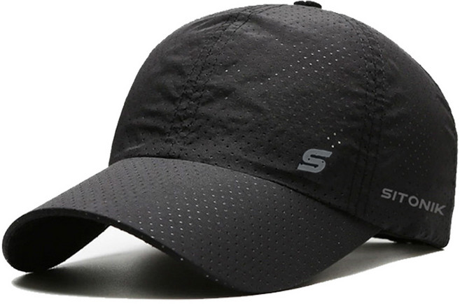 시토닉 남녀공용 스포츠 매쉬 캡모자, 블랙, 1개
