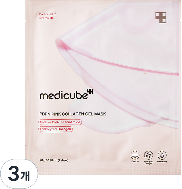 medicube PDRN 粉紅膠原蛋白凝膠面膜, 1入, 3個