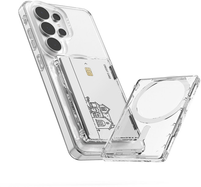 모란카노 렌즈핏 맥세이프 카드포켓 2장수납, 투명, 1개