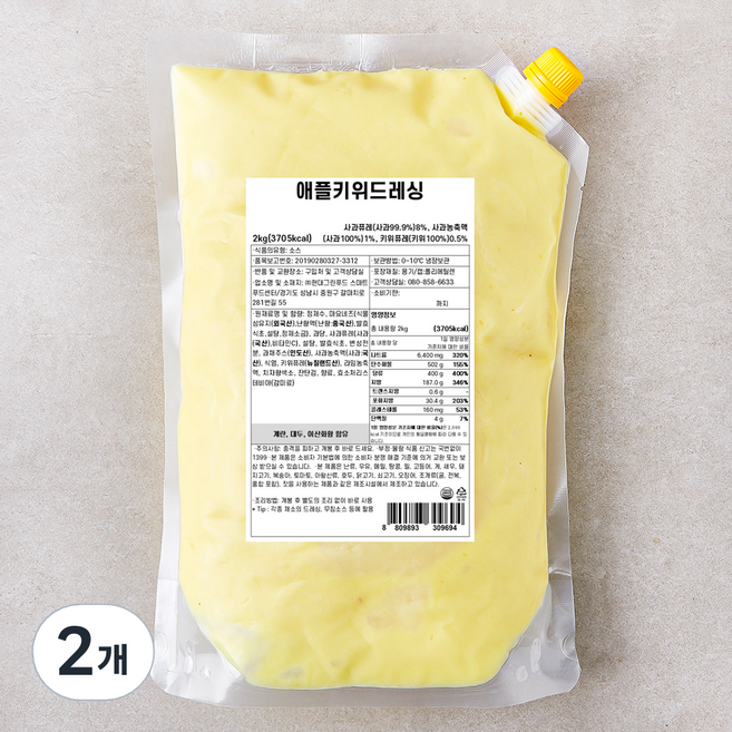 hcook 애플키위드레싱, 2kg, 2개