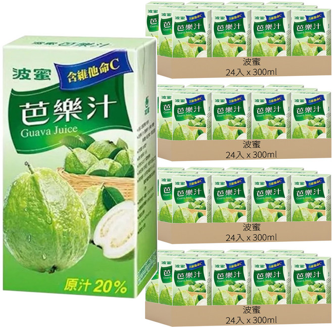 波蜜 含C芭樂汁, 300ml, 96入