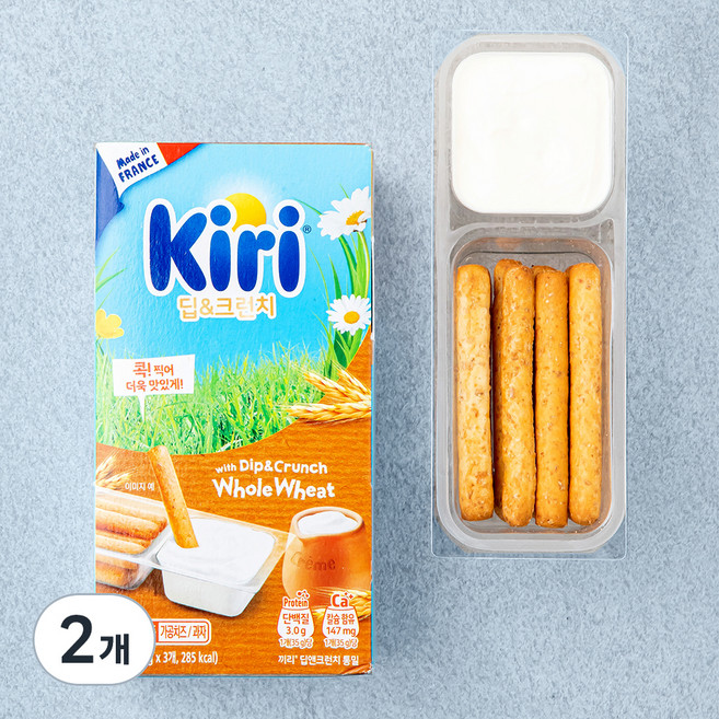 끼리 딥앤크런치 통밀 가공치즈 + 과자, 35g, 3개입, 2개