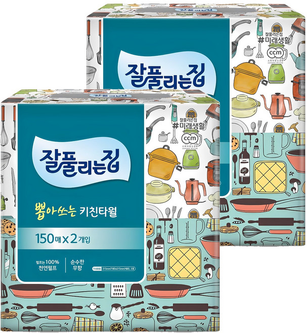 잘풀리는집 뽑아쓰는 키친타올, 150매, 4개