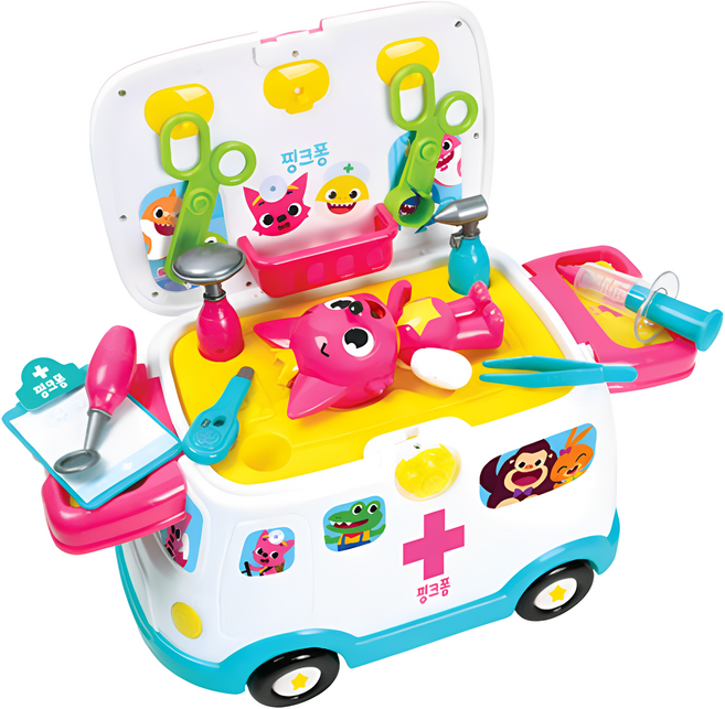핑크퐁 119 구급차 병원놀이, 혼합색상, 1개