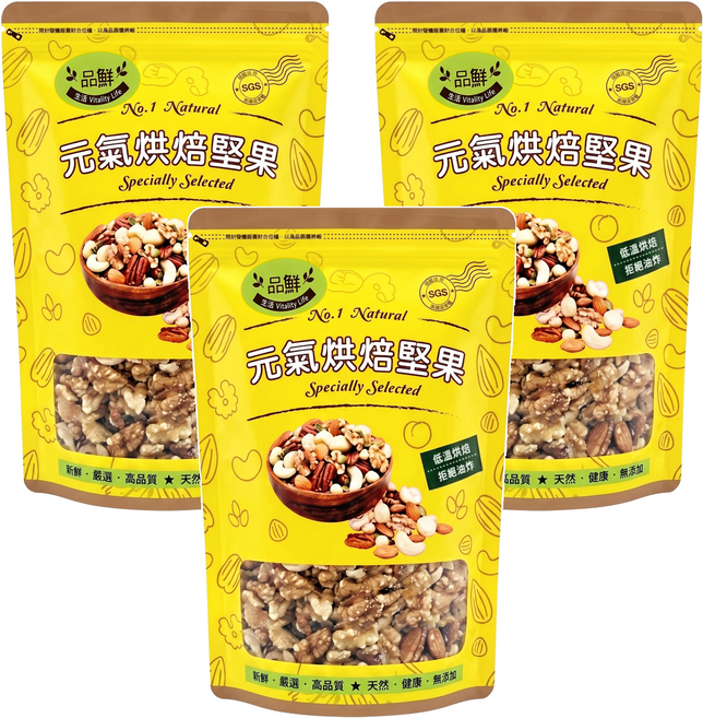 品鮮生活 綜合堅果 澎派七珍寶食饌 活力補充包, 3包, 500g