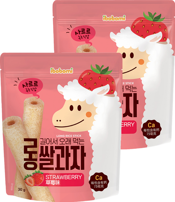 ibobomi 長米棒, 草莓, 30g, 2包