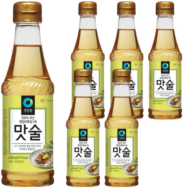 청정원 생강 매실 맛술, 410ml, 6개