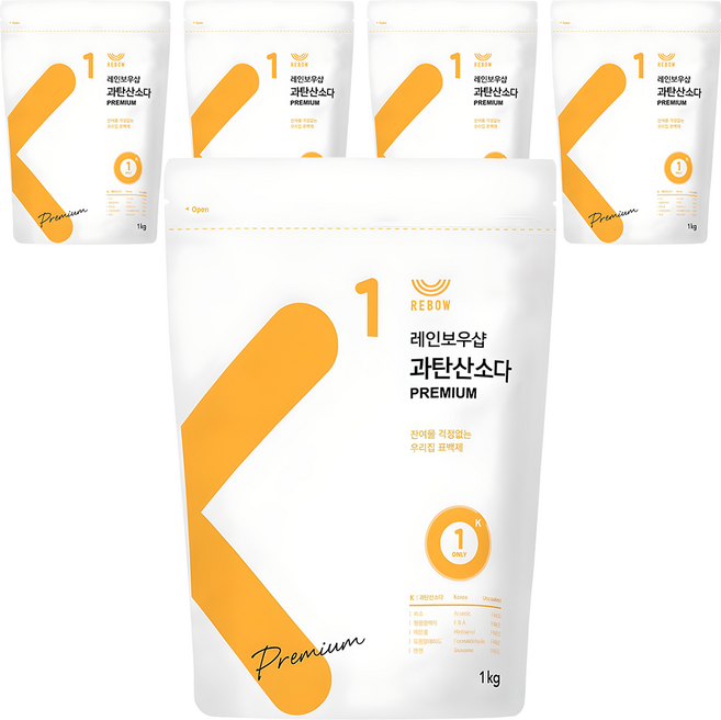 레인보우샵 과탄산소다 프리미엄 산소계 표백제, 1kg, 1개입, 5개