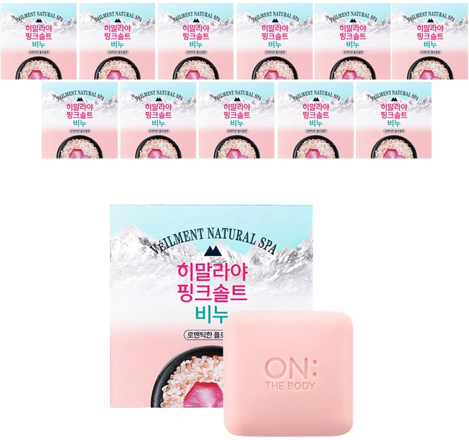 히말라야핑크솔트 비누 로맨틱한 플로럴향, 90g, 12개 - 쿠팡