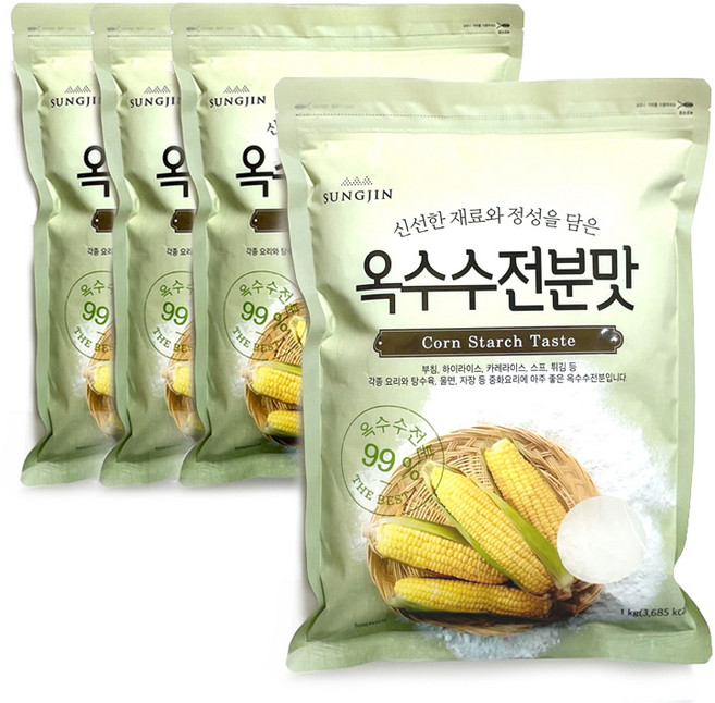 성진 옥수수 전분맛, 1kg, 4개