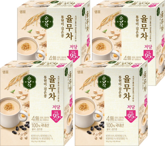 순작 통현미 검은콩 저당 율무차, 18g, 10개입, 4개