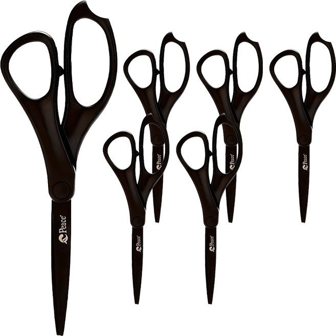 피스코리아 코팅 가위, 블랙, 6개