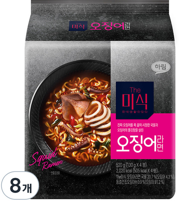 더미식 오징어라면 130g, 8개