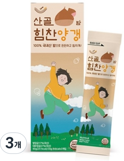 에코맘의산골이유식 산골힘찬양갱 밤양갱, 90g, 3개