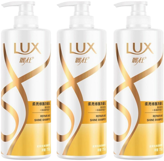 LUX 麗仕 柔亮修護洗髮乳, 750g, 3瓶