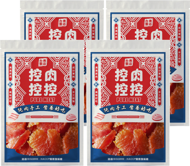 控肉控控 寵物肉乾, 金黃雞腿肉, 60g, 4包