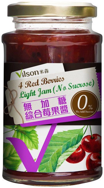 Vilson 米森 無加糖綜合莓果醬, 290g, 1罐