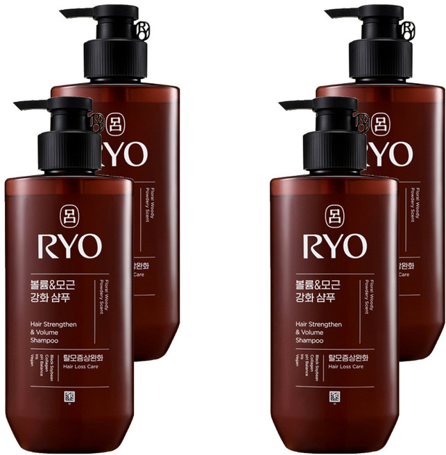 RYO 呂 豐盈強韌髮根香氛洗髮精 木質調麝香, 480ml, 4瓶