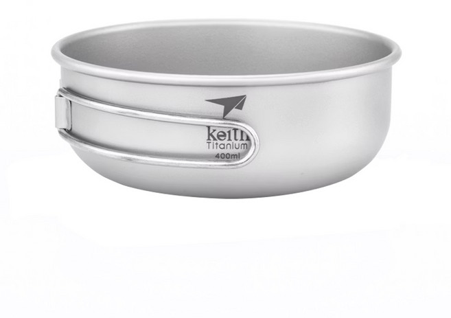 keith Titanium 鎧斯 純鈦單層輕量環保折疊握把湯碗 Ti5324 56g 金屬灰色 1個