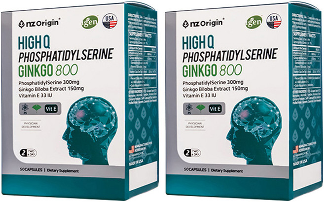 엔젯오리진 하이큐 포스파티딜세린 징코 800, 50정, 2개