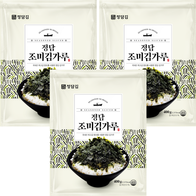 정담김 조미 김가루, 400g, 3개