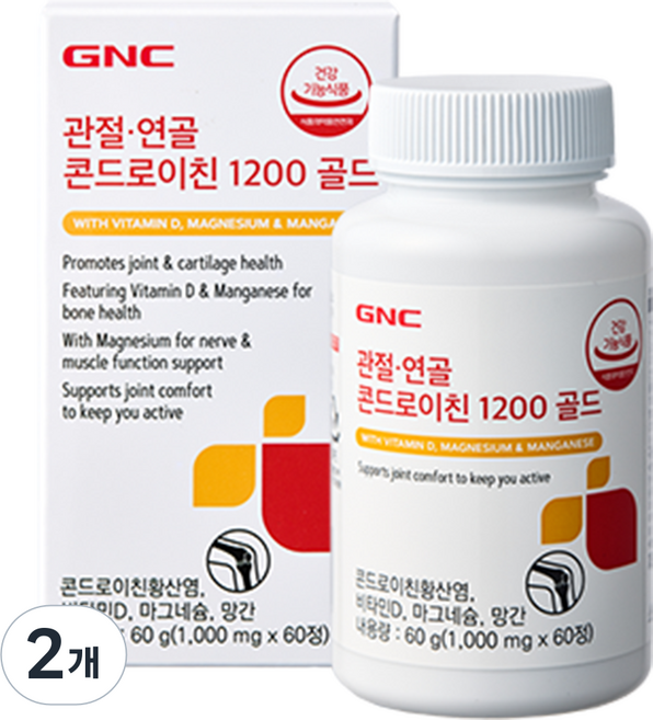 GNC 관절연골 콘드로이친 1200 골드 60g, 60정, 2개