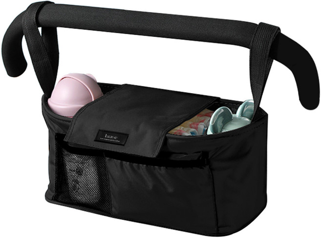 루아브 유모차 기저귀 정리 수납함, 블랙, 1개