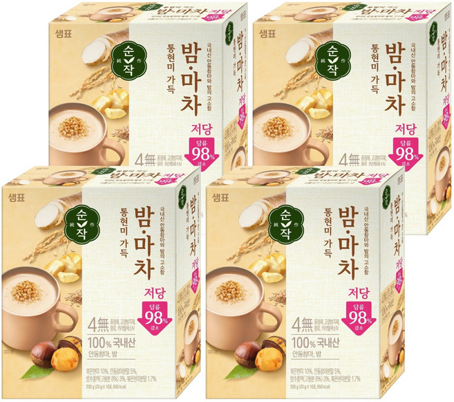 Sunjak 純作 滿滿全糙米低糖栗子麻茶, 4個, 10入, 20g