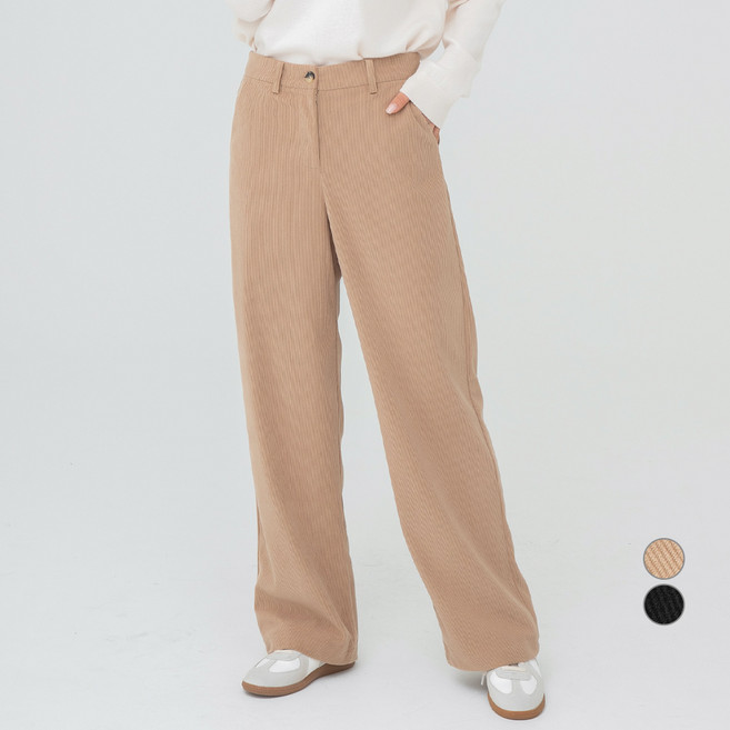캐럿 여성용 코듀로이 스트레이트 팬츠