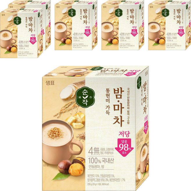 순작 통현미 가득 저당 밤마차, 20g, 6개, 10개입