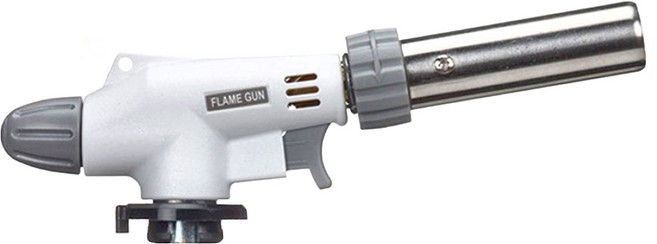 360度旋轉噴槍 自動點火 可調整瓦斯出氣量大小 可調整兩種火焰方式, 1個, 白色