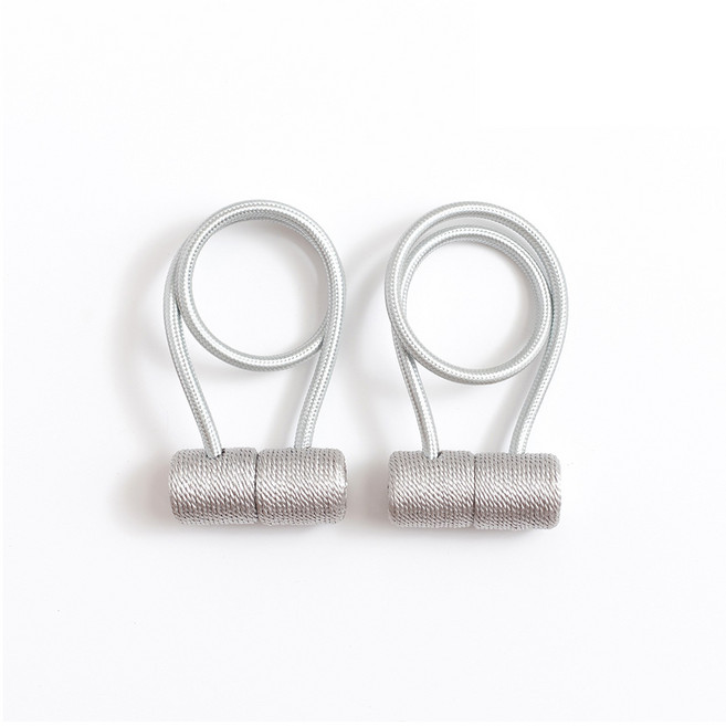 심플 자석 커튼타이백 40cm, 실버, 2개