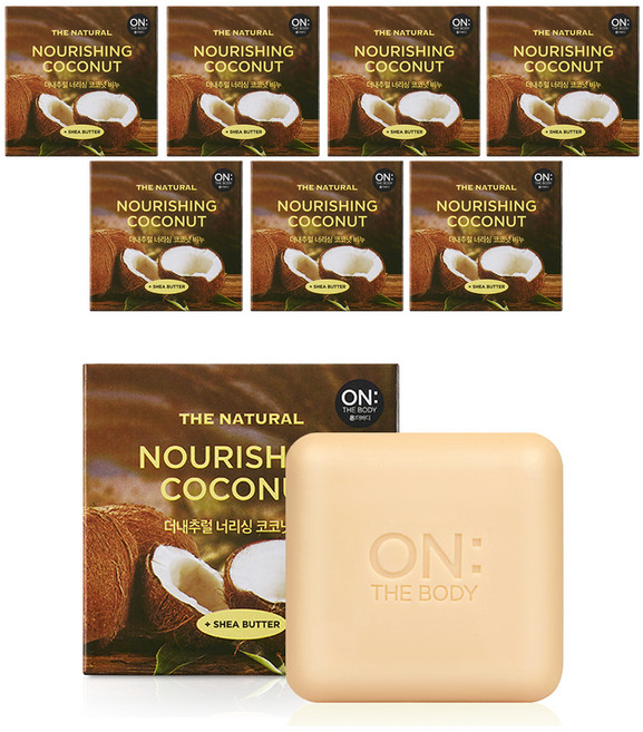 온더바디 더내추럴 너리싱 비누 코코넛향, 90g, 8개