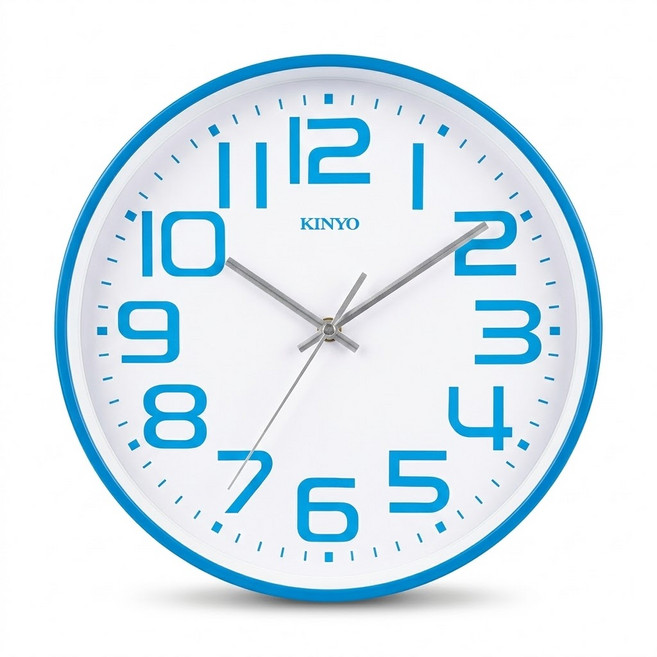 Kinyo 馬卡龍靜音掛鐘 CL-146, 藍色