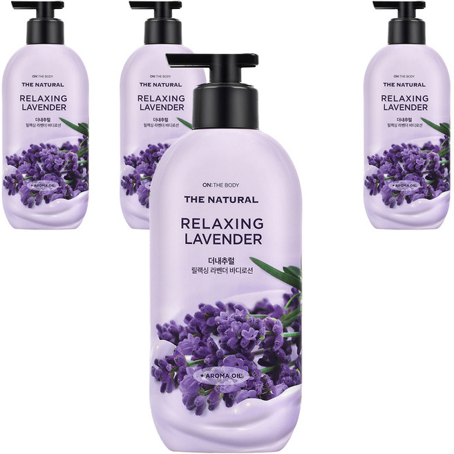 온더바디 더내추럴 바디로션 릴렉싱 라벤더향, 400ml, 4개